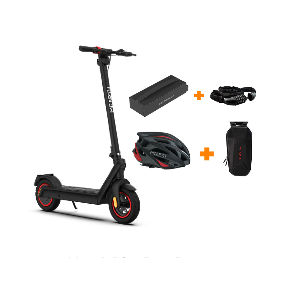 Mearth RS 2024 E-Scooter Bundle (Extra Battery + E-Scooter Lock + Airlite Electronic Scooter Helmet + Hard Shell Storage Bag)
